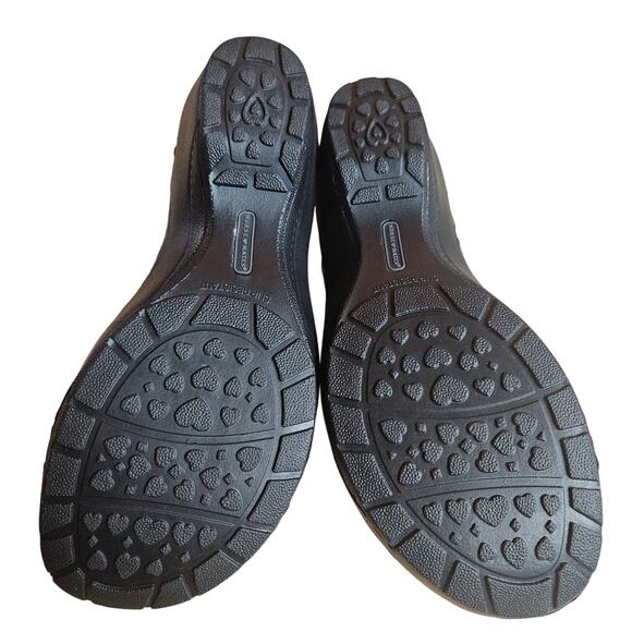 Nurse Mates BRYAR Pillow Top Clogs Black Dark Grey Paisley Patent Leather Sz 8 M - Picture 3 of 7